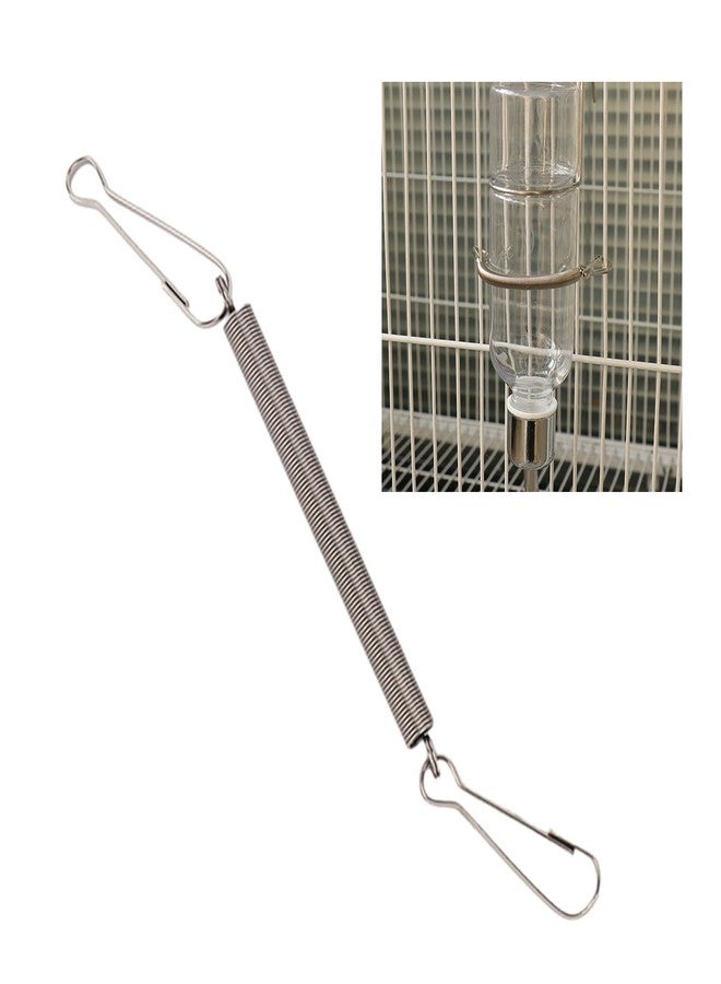 BANYUP 3.1in Spring with Clips Metal Springs 2 Clips Cage Accessories for Small Animal Hamster Guinea Pigs Water Dispenser Water Bottle Clip On Holder - Image 2